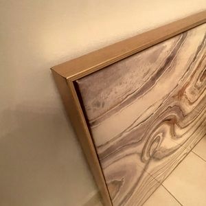 Gold and white marble wall art